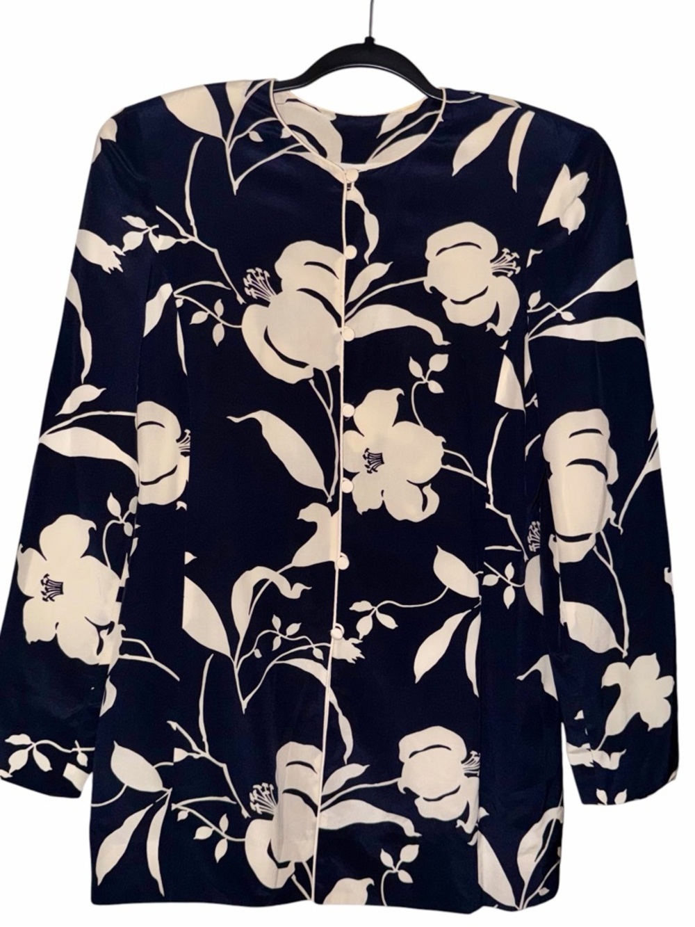 Linda Allard Ellen Tracy Floral Button-Front Jacket Size M/L